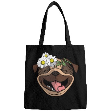 Discover Dog Pug Flower Bags