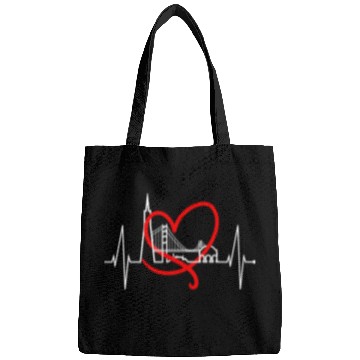Discover San Francisco Skyline Heartbeat California Lover Bags