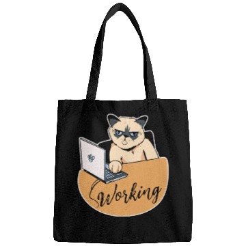 Discover Working Cat Busy Cat Owner Professional Worker Bags
