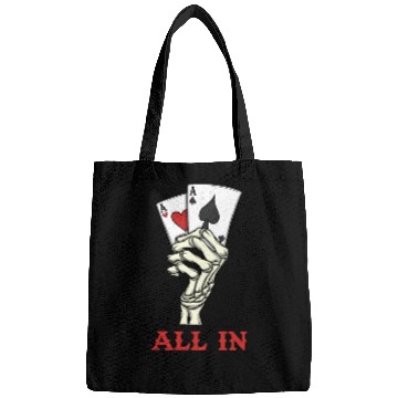 Discover Poker Player Poker Cards Ace Skeleton Hand Poker Bags