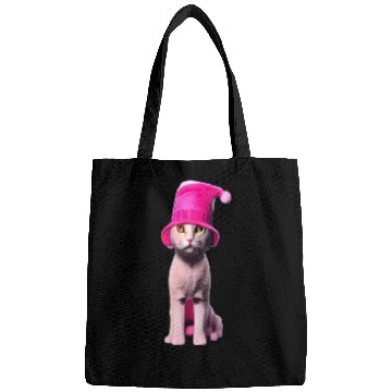 Discover Cute pink cat . Bags