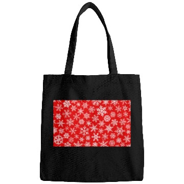 Discover Winter Snowflakes Pattern Red White Bags
