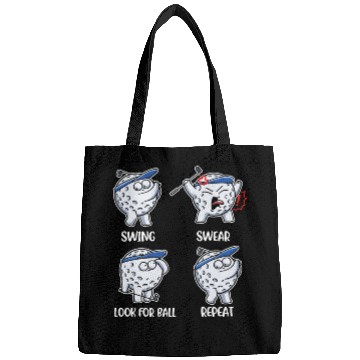 Discover Swing Swear Look For Ball Repeat Funny Golf Gift Bags
