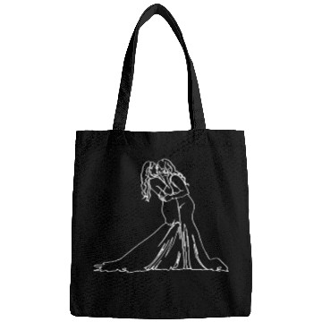 Discover Two Brides Oneline Art - Lesbian Wedding Gay Bags
