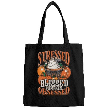 Discover Stressed Blessed Pumpkin Obsessed - pumpkin Bags