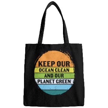 Discover Keep Our Ocean Clean And Planet Green Retro Bags