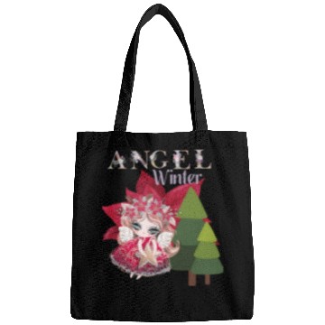 Discover Winter Angel Christmas Tree Poinsettia Bags