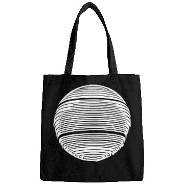 Discover Geometric Planet Sphere With Stripes Bags