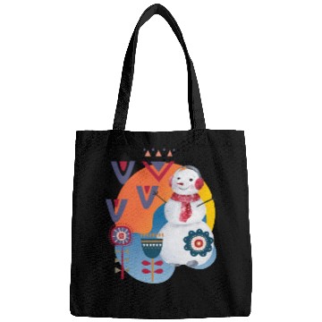 Discover Winter Cute Snowman Headphones Scandi Bags