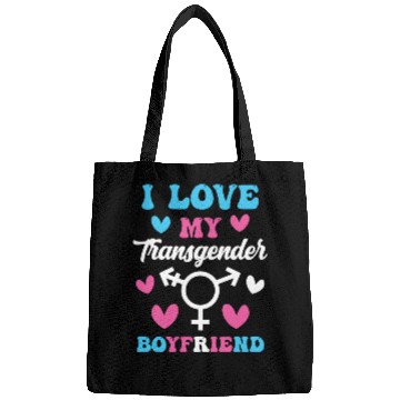 Discover I Love My Transgender Boyfriend Funny Trans Pride Bags