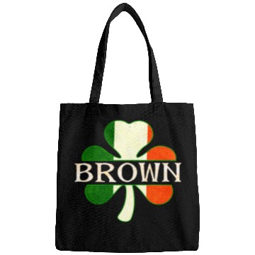 Discover Brown Irish Surname Ireland Flag Shamrock Bags