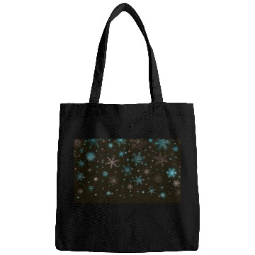Discover Elegant Snowflakes Black Blue Silver Bags