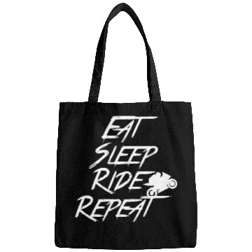 Discover Motorcycle Eat Sleep Ride Repeat Graphic Bags