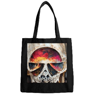 Discover Extremely Realistic Skull in Abstract Art Bags
