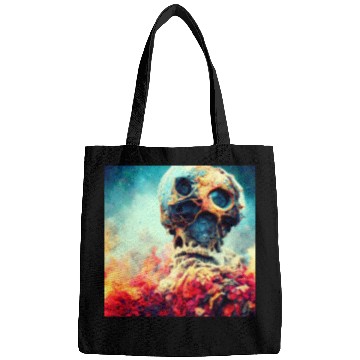Discover Extremely Realistic Skull in Abstract Art Bags