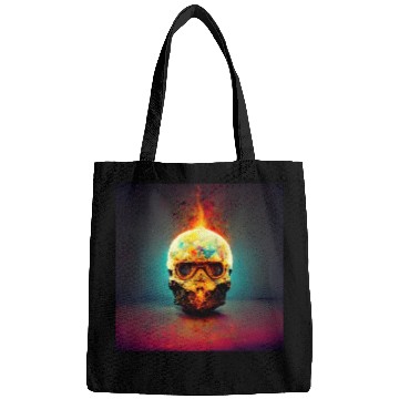 Discover Extremely Realistic Skull in Abstract Art Bags