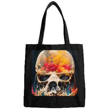 Discover Extremely Realistic Skull in Abstract Art Bags