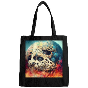 Discover Extremely Realistic Skull in Abstract Art Bags