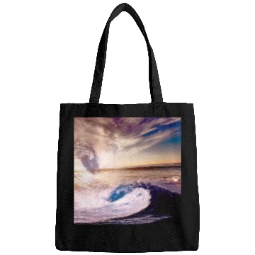 Discover dark blue ocean waves storm fantasy Bags