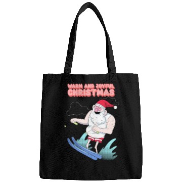 Discover christmas and santa claus having summer fun Bags