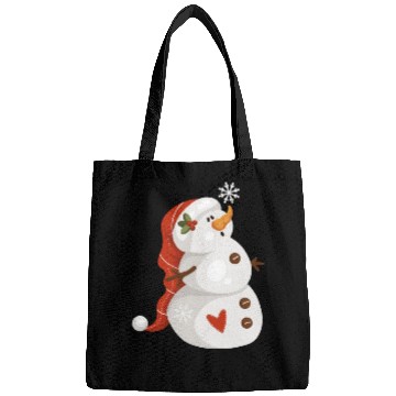 Discover Cute snowman with snowflakes Bags