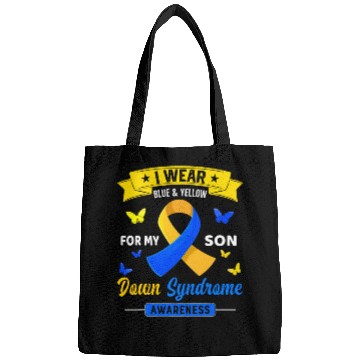 Discover I Wear Blue Yellow For My Son Down Syndrome Bags