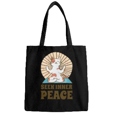 Discover Serenity Cat Yoga Cat Owner Meditation Yoga Fan Bags