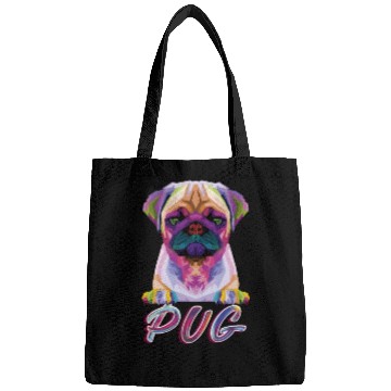 Discover Dog Breed Colorful Pug Bags