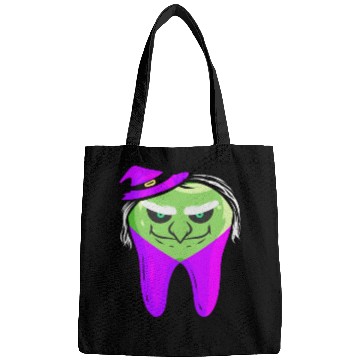 Discover Evil Green Witch Tooth For Dentist On Halloween Bags