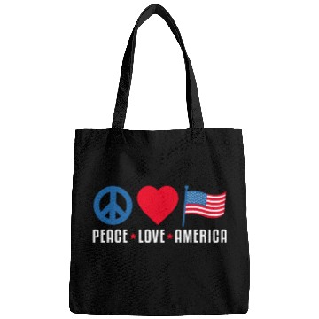Discover Peace Love America US Flag Independence Bags