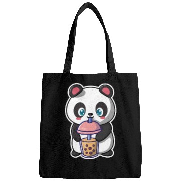 Discover Panda Bear Boba Milk Tea Funny Bubble Tea Lovers Bags