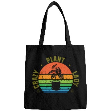 Discover Retro Plant Lovers Botanical Crazy Plant Lady Bags