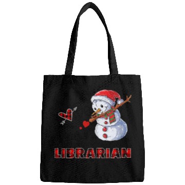 Discover I Love Being A Librarian Snowman Dab Christmas Bags