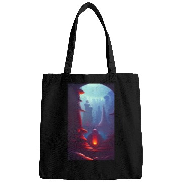 Discover Alien planet landscape Bags