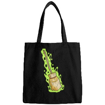 Discover Magic Witch Broom With Green Shimmer Halloween Bags
