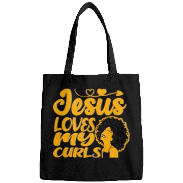 Discover Jesus Loves My Curls Bags