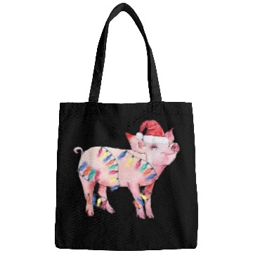Discover Santa Pig Christmas Lights Pig Lover Christmas Bags