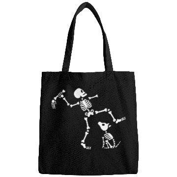 Discover Funny Fetch Bone Pet Dog Walking Skeleton Dog Love Bags