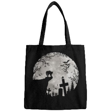 Discover Halloween Black Cat Werewolf Full Moon Bats trick Bags