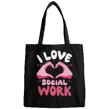 Discover I Love Social Work Job Worker Graduation Bags