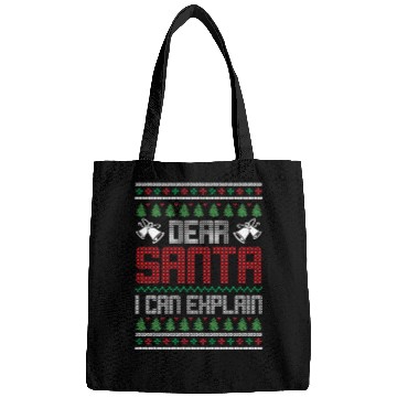 Discover Dear Santa I Can Explain - Saying Ugly Christmas Bags