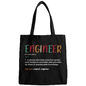 Discover Funny College Student Engineer Definition Bags