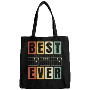 Discover Best Dad Ever - Funny Daddy Guitar Player Musician Bags