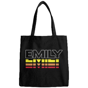 Discover Emily First Name Funny Vintage Sunset Emily Bags