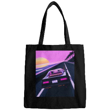 Discover Vaporwave Aesthetic Sports Car Driving Into A Bags