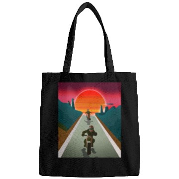 Discover Dirt Bike Rider Sunset Mountain Road Bags