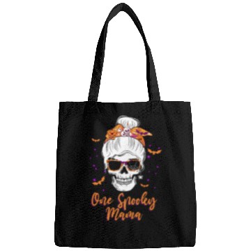 Discover One Spooky Mama Skull Pumpkin Halloween Bags