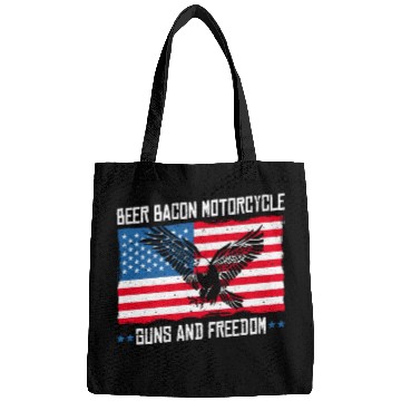 Discover Beer Bacon Motorcycle Guns And Freedom US Flag Bags