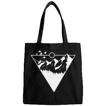 Discover Bird and mountain retro vintage sunset Bags