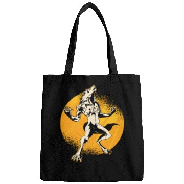 Discover Halloween Monster Line Art Werewolf Horror Bags